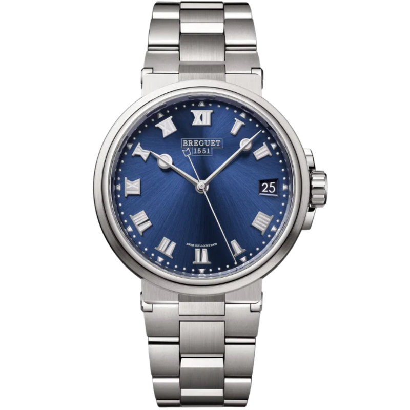 MARINE 5517 40 TITANIUM WITH SUNBURST BLUE DIAL - Breguet