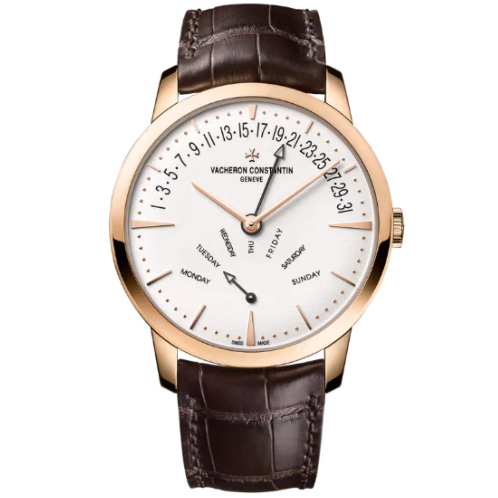 PATRIMONY MOON PHASE RETROGRADE DATE 42 MM PINK GOLD WITH WHITE BRASS DIAL - Vacheron Constantin