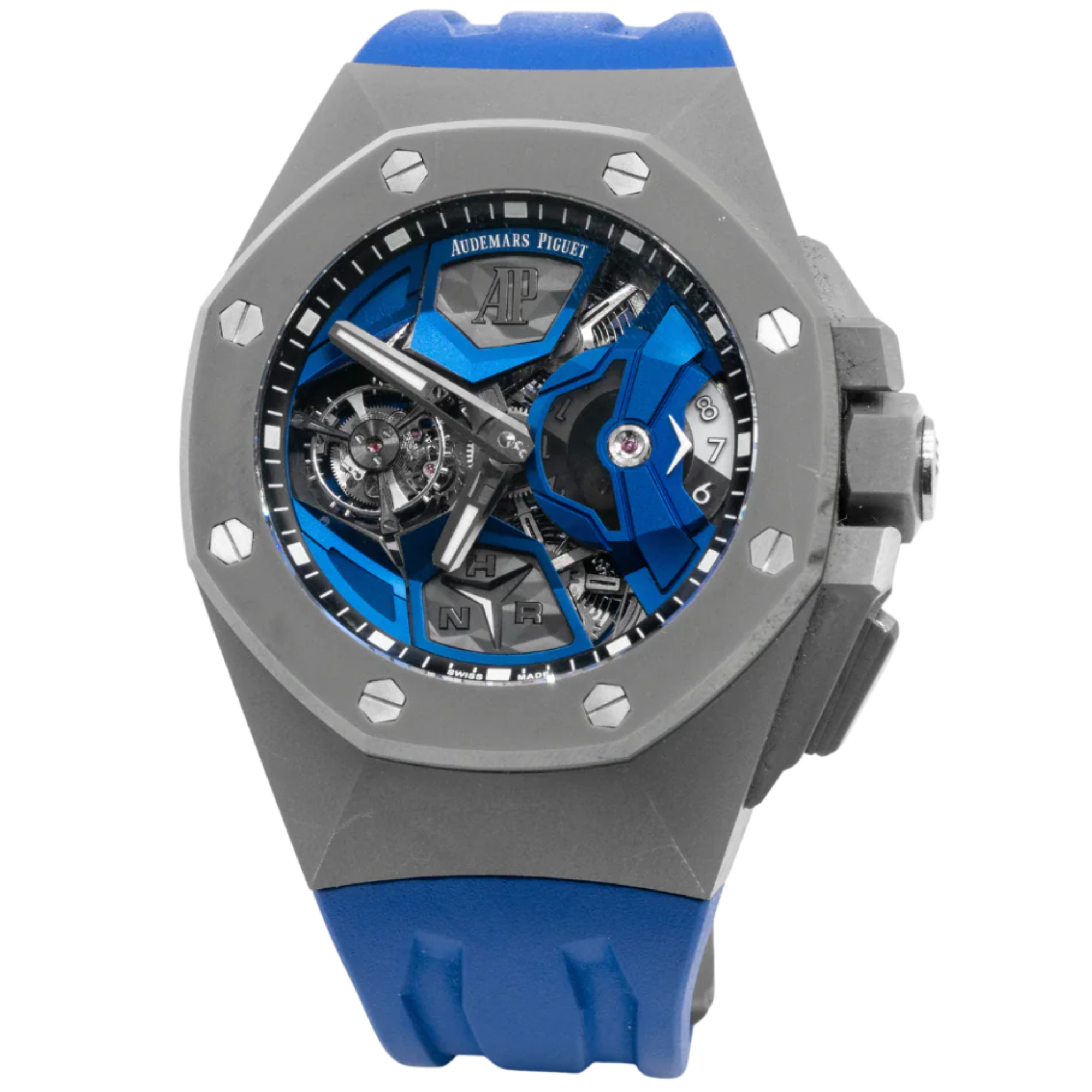 Royal Oak Concept 44mm Flying Tourbillon GMT and Audemars Piguet with Blue Rubber Strap Titanium Case - Audemars Piguet