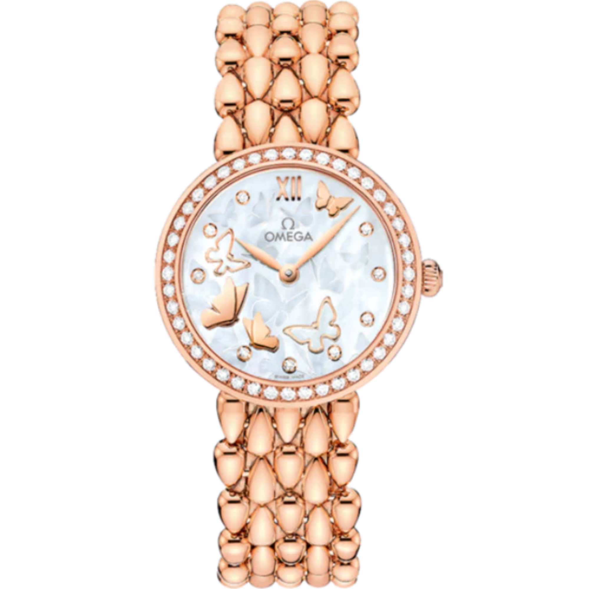 DE VILLE PRESTIGE DEWDROP 27 MM RED GOLD WITH MOTHER OF PEARL DIAL - Omega