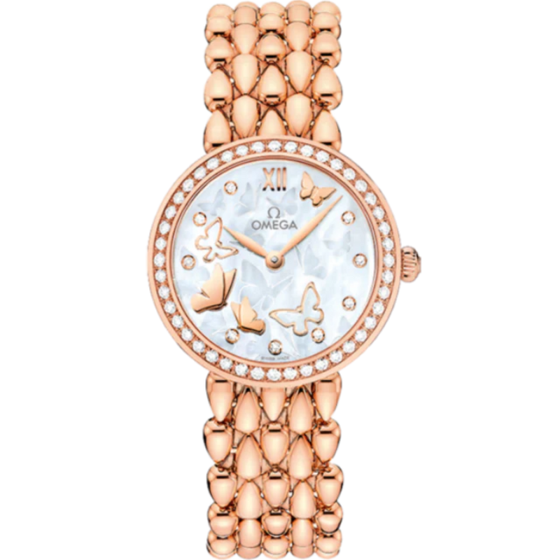 DE VILLE PRESTIGE DEWDROP 27 MM RED GOLD WITH MOTHER OF PEARL DIAL - Omega