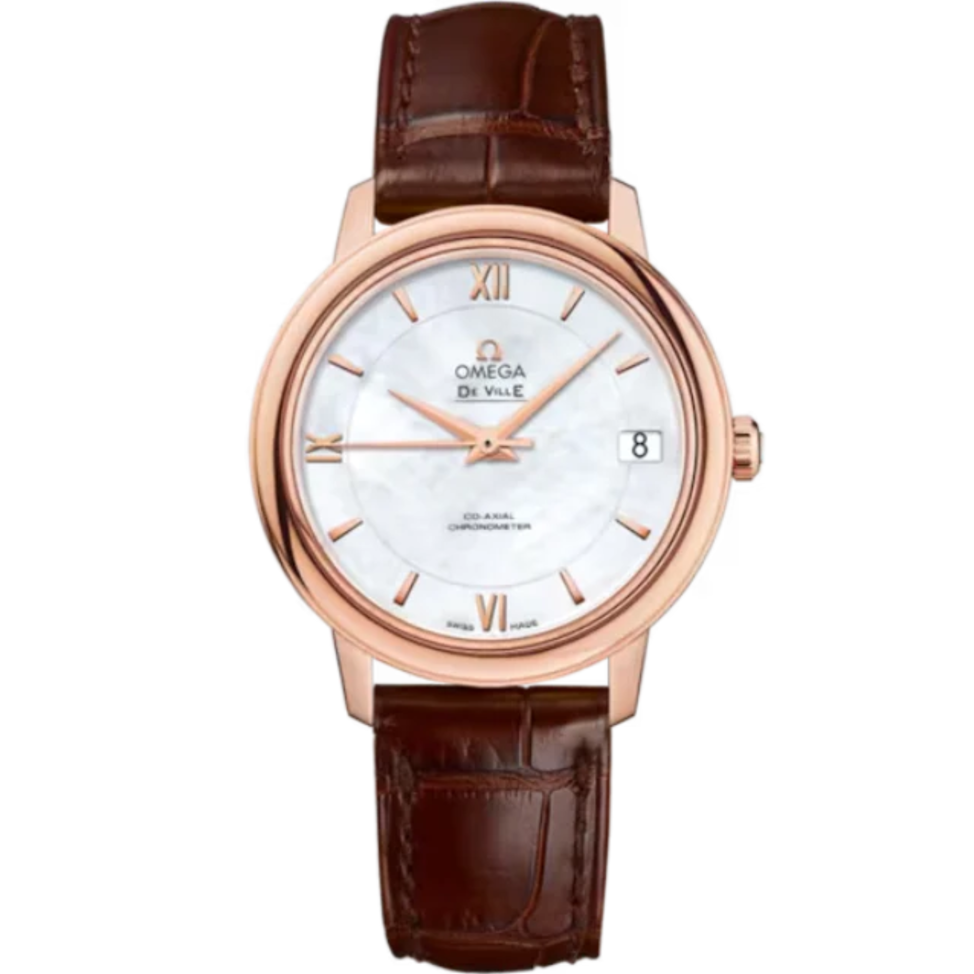 DE VILLE PRESTIGE 33 MM RED GOLD WITH MOTHER OF PEARL DIAL - Omega