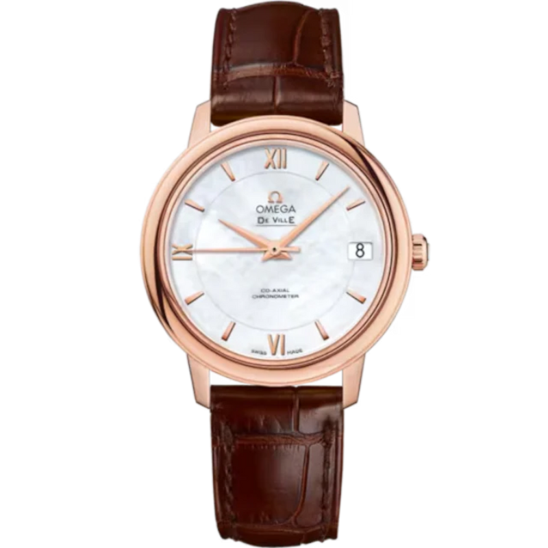 DE VILLE PRESTIGE 33 MM RED GOLD WITH MOTHER OF PEARL DIAL - Omega