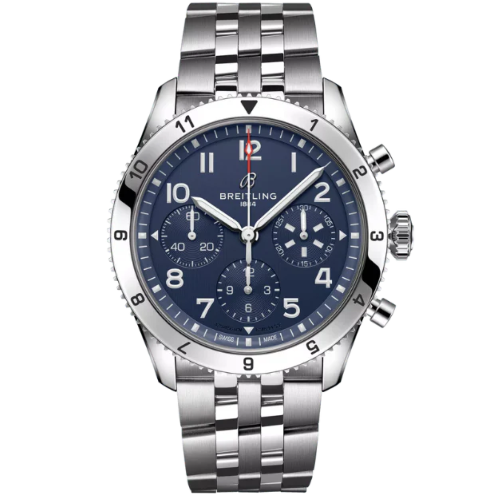CLASSIC AVI CHRONOGRAPH TRIBUTE TO VOUGHT F4U CORSAIR 42 MM STAINLESS STEEL WITH BLUE DIAL - Breitling