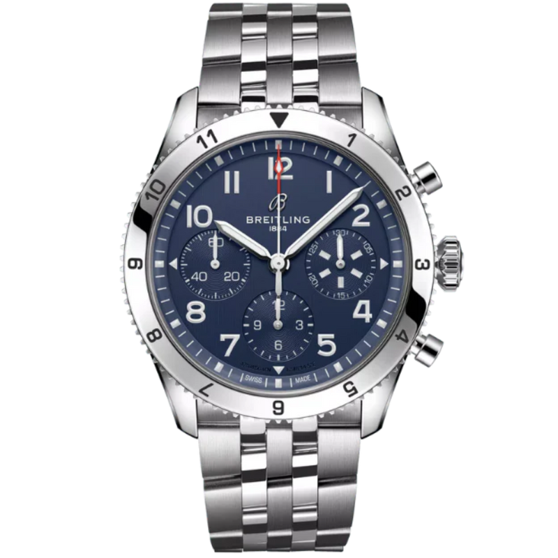 CLASSIC AVI CHRONOGRAPH TRIBUTE TO VOUGHT F4U CORSAIR 42 MM STAINLESS STEEL WITH BLUE DIAL - Breitling