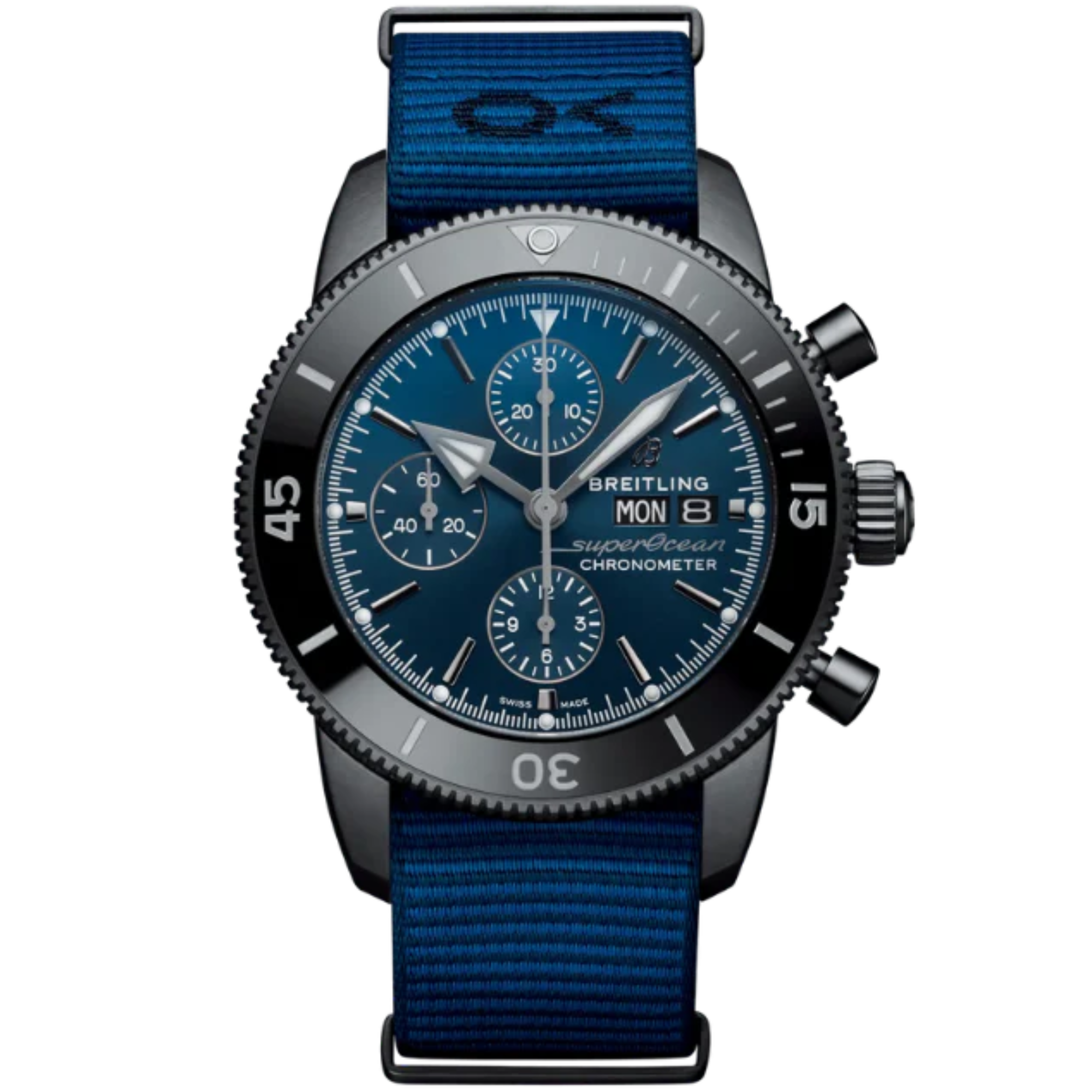 SUPEROCEAN HERITAGE CHRONOGRAPH OUTERKNOWN 44 MM DLC-COATED STAINLESS STEEL WITH BLUE DIAL - Breitling