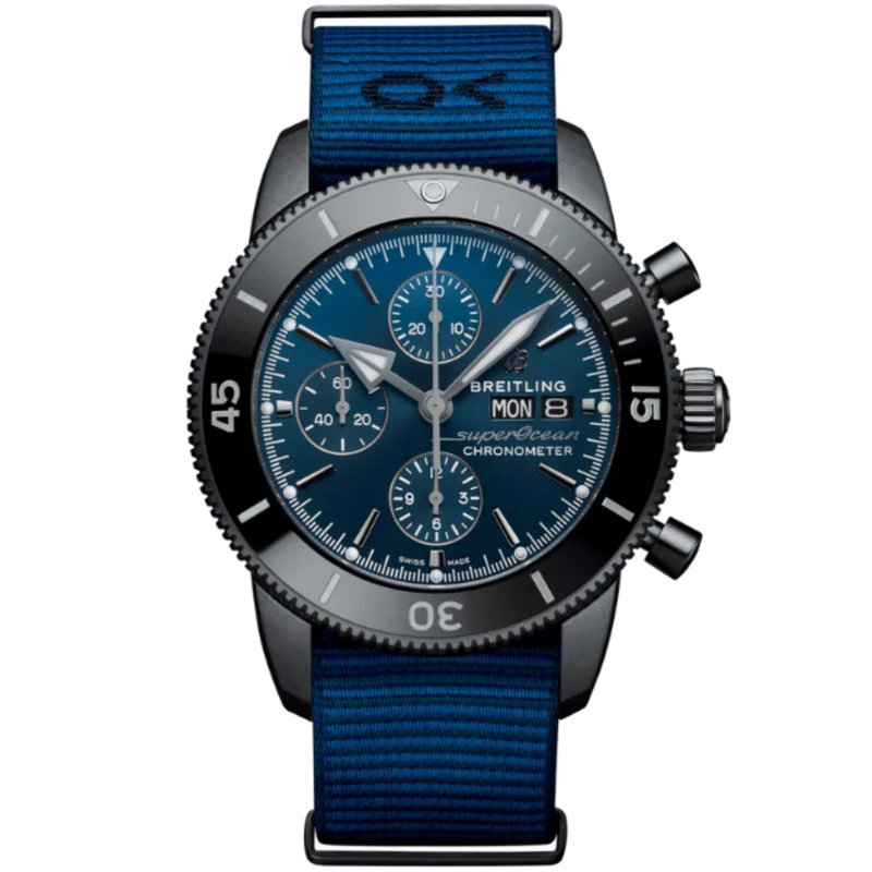 SUPEROCEAN HERITAGE CHRONOGRAPH OUTERKNOWN 44 MM DLC-COATED STAINLESS STEEL WITH BLUE DIAL - Breitling