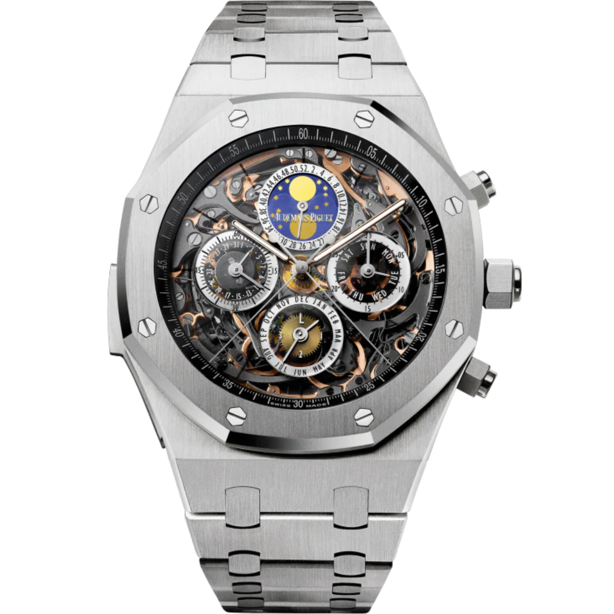 Royal Oak Grande Complication 44MM Stainless Steel Bracelet Sapphire Dial Stainless Steel Case - Audemars Piguet