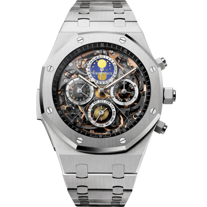 Royal Oak Grande Complication 44MM Stainless Steel Bracelet Sapphire Dial Stainless Steel Case - Audemars Piguet