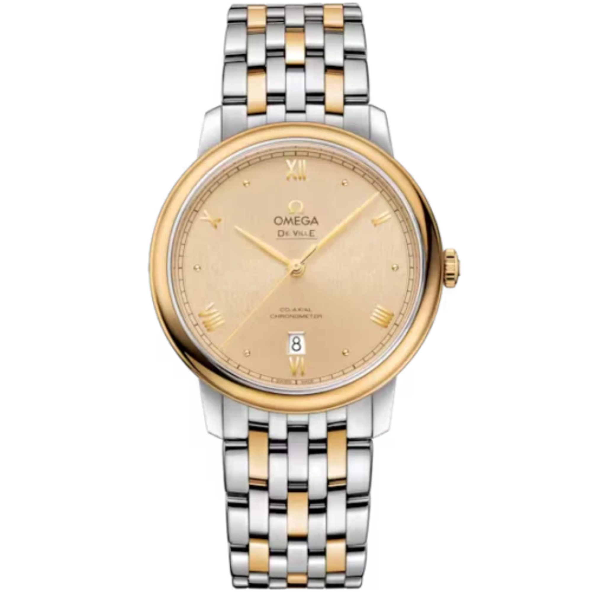 DE VILLE PRESTIGE 39 MM STAINLESS STEEL - YELLOW GOLD WITH YELLOW DIAL - Omega