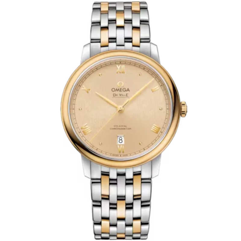 DE VILLE PRESTIGE 39 MM STAINLESS STEEL - YELLOW GOLD WITH YELLOW DIAL - Omega