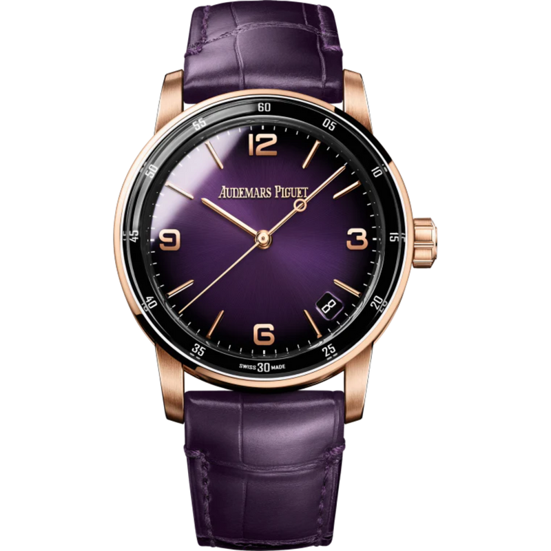Code 11.59 by Audemars Piguet 41mm Purple Alligator Strap Smoked Lacquered Purple Dial With Sunray Pattern Base 18-Carat Pink Gold Case - Audemars Piguet