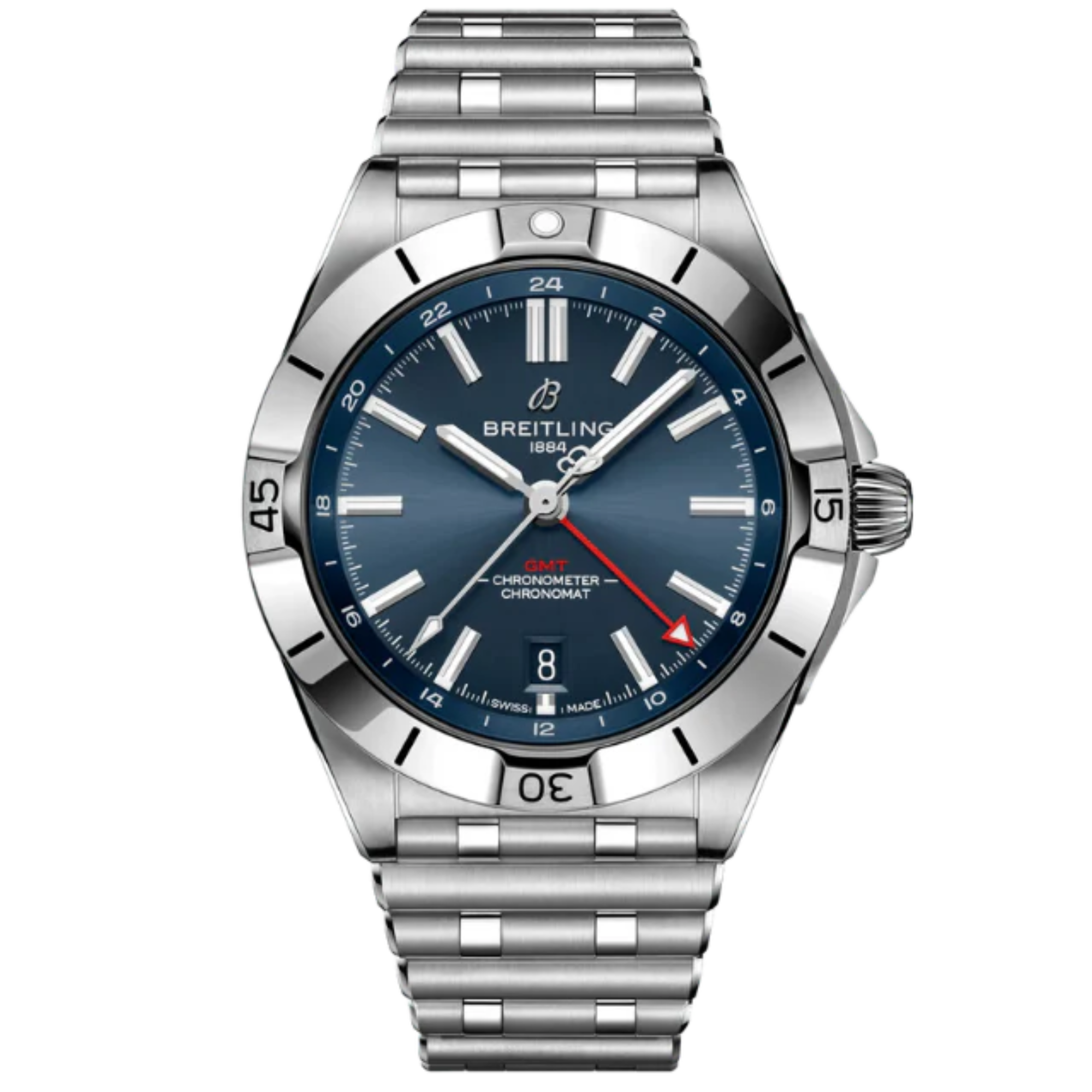 CHRONOMAT AUTOMATIC GMT 40 MM STAINLESS STEEL WITH BLUE DIAL - Breitling