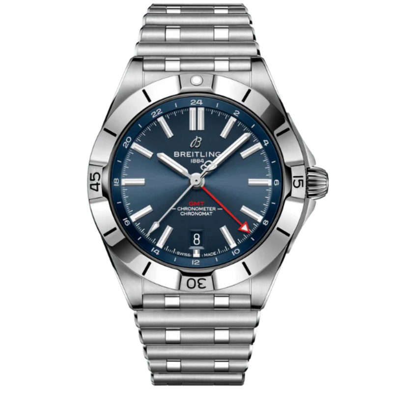 CHRONOMAT AUTOMATIC GMT 40 MM STAINLESS STEEL WITH BLUE DIAL - Breitling