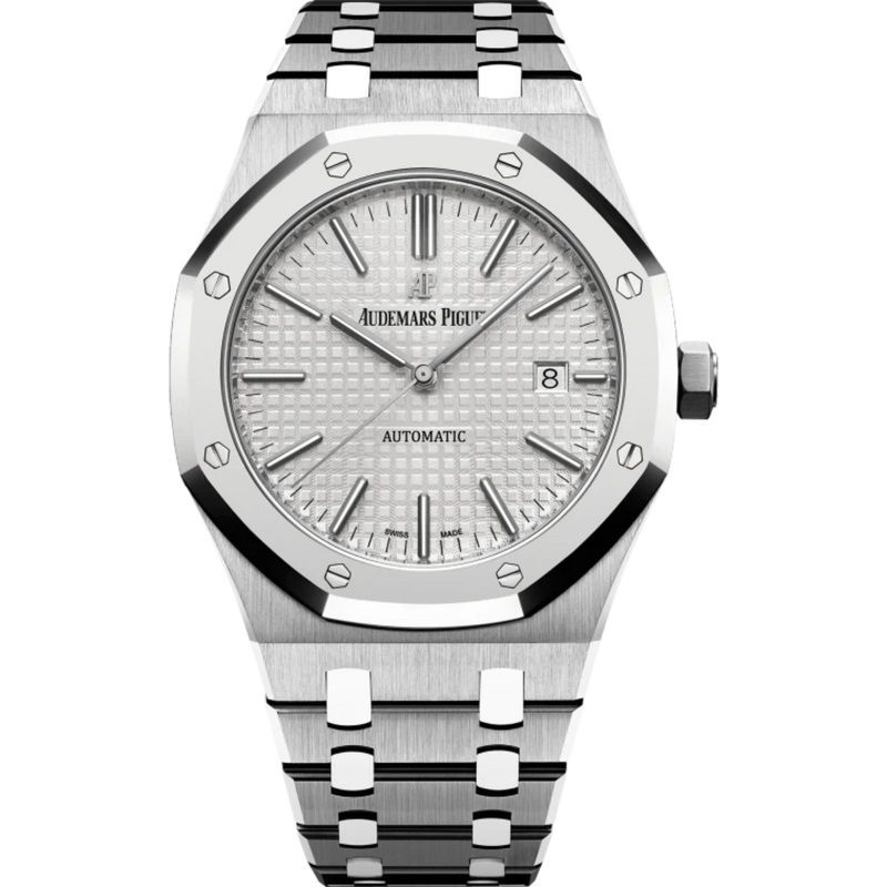 Royal Oak Selfwinding Qeii Cup 2017 41MM Titanium Bracelet Rhodium-Toned Dial With Grande Tapisserie Pattern Titanium Case Polished 950 Platinum Bezel - Audemars Piguet