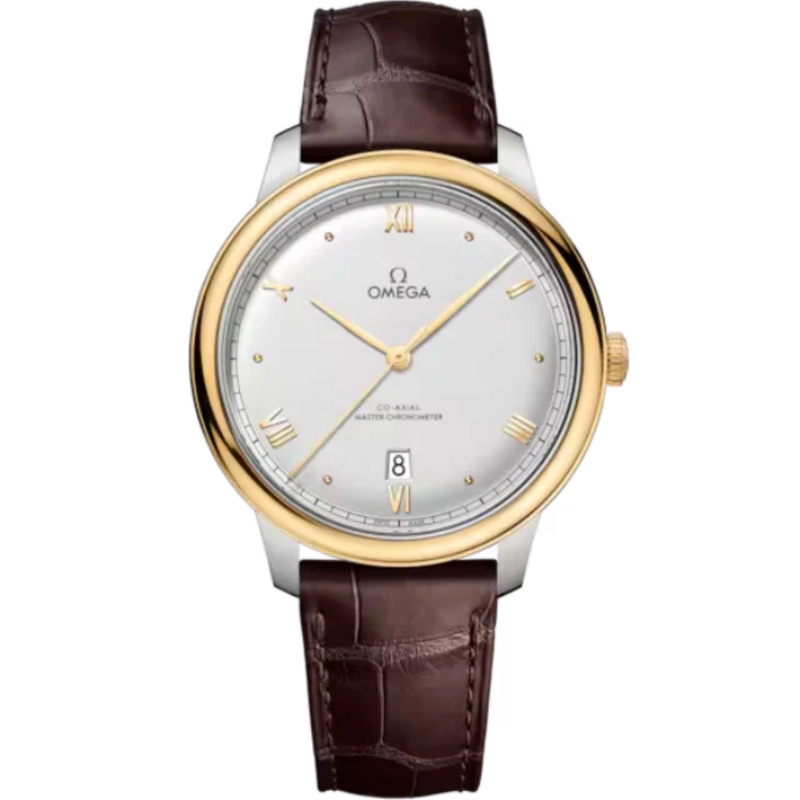 DE VILLE PRESTIGE 40 MM STAINLESS STEEL - YELLOW GOLD WITH SILVER DIAL - Omega