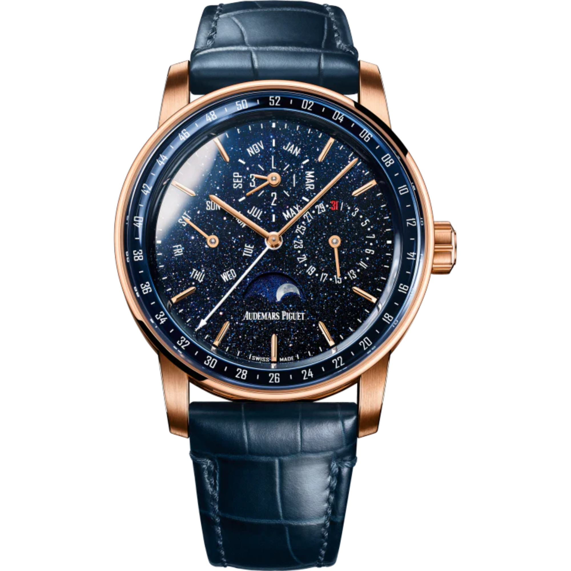 Code 11.59 by Audemars Piguet 41mm Blue Alligator Strap Blue Aventurine Dial And Subdials 18-Carat Pink Gold Case - Audemars Piguet