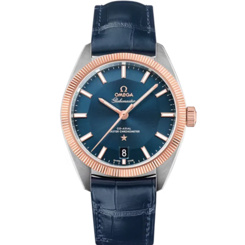 CONSTELLATION GLOBEMASTER 39 MM STAINLESS STEEL - SEDNA™ GOLD WITH BLUE DIAL - Omega