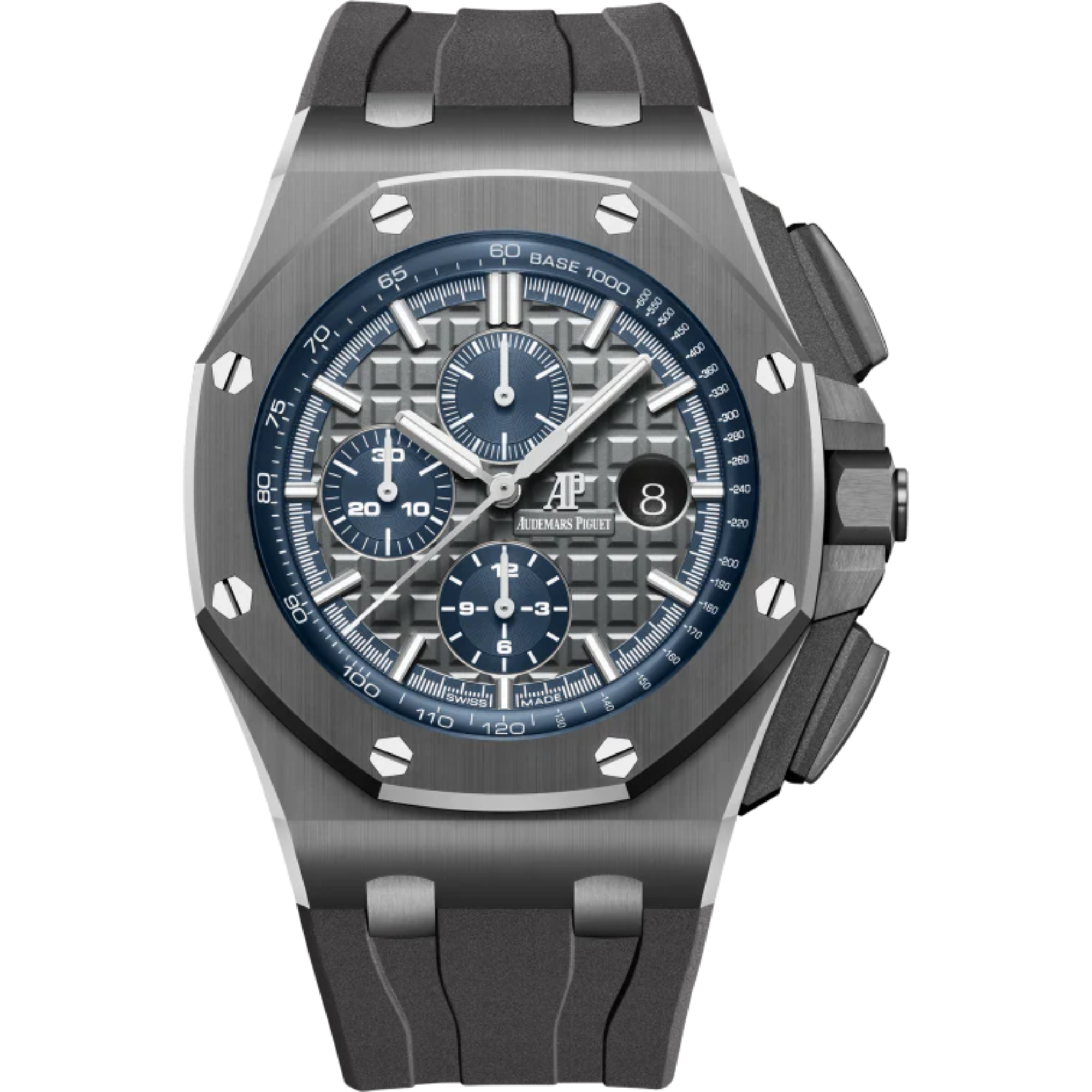 Royal Oak Offshore Selfwinding Chronograph 44MM Grey Rubber Strap Grey Dial With Méga Tapisserie Pattern Grey Ceramic Case and Bezel - Audemars Piguet