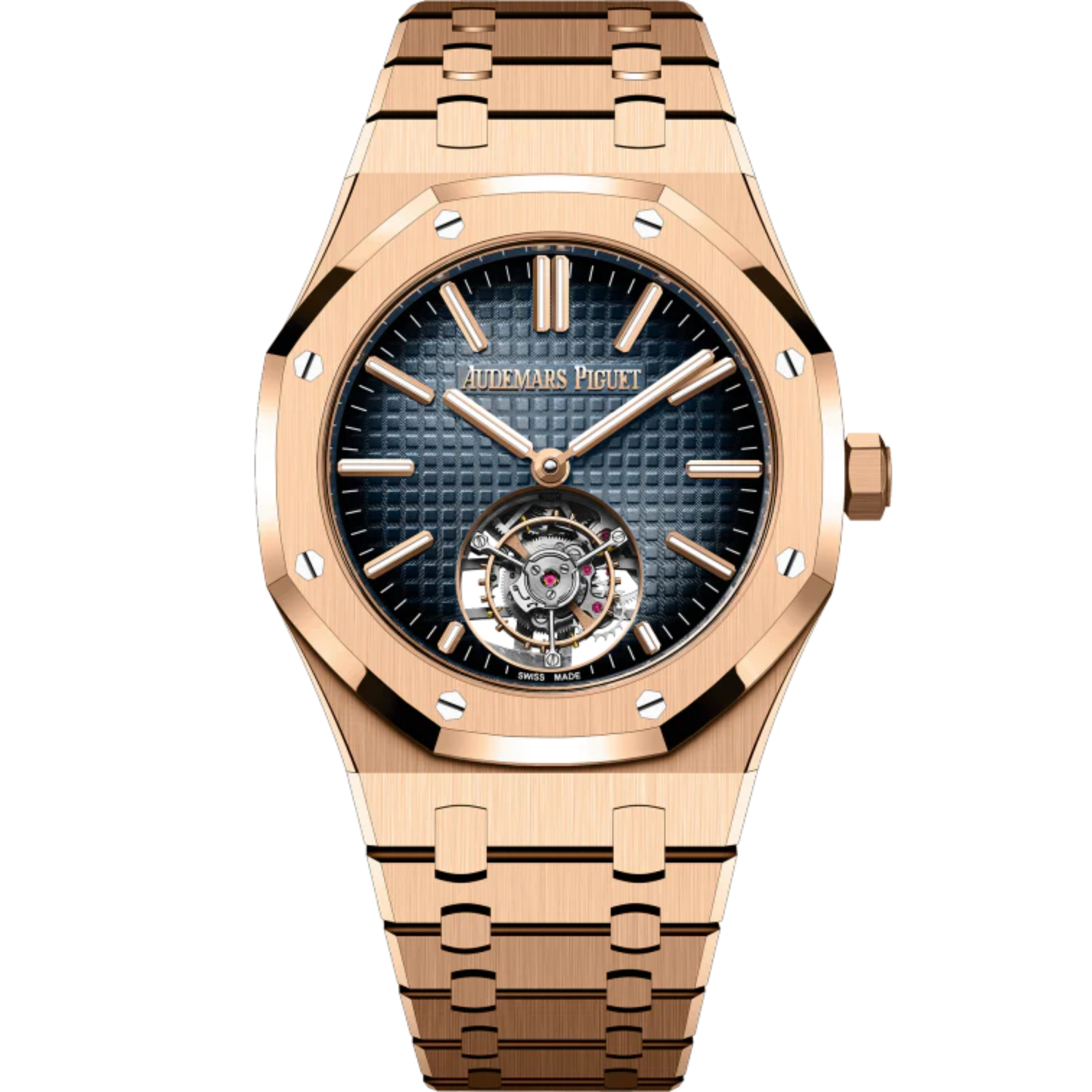 Royal Oak Selfwinding Flying Tourbillon 41MM 18-Carat Pink Gold Bracelet Smoked Blue Dial 18-Carat Pink Gold Case - Audemars Piguet