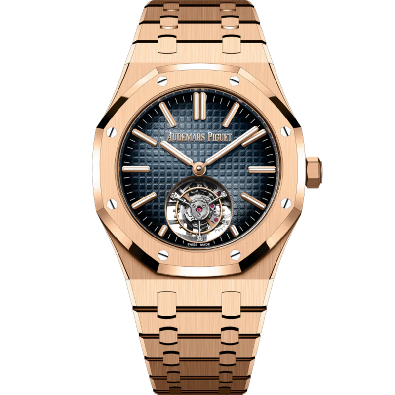 Royal Oak Selfwinding Flying Tourbillon 41MM 18-Carat Pink Gold Bracelet Smoked Blue Dial 18-Carat Pink Gold Case - Audemars Piguet