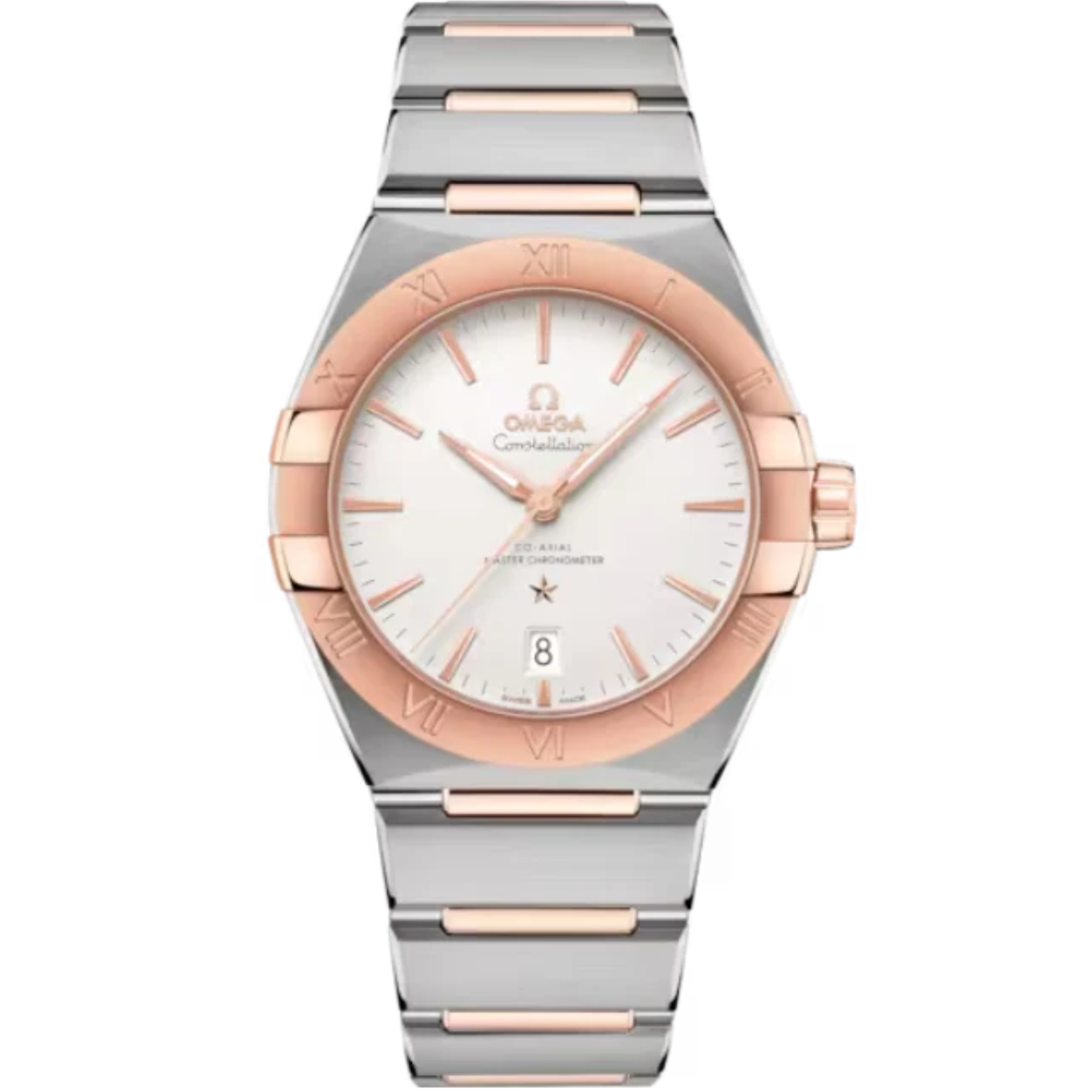CONSTELLATION 39 MM STAINLESS STEEL - SEDNA™ GOLD WITH SILVER DIAL - Omega