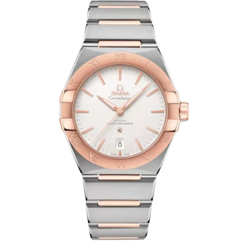 CONSTELLATION 39 MM STAINLESS STEEL - SEDNA™ GOLD WITH SILVER DIAL - Omega