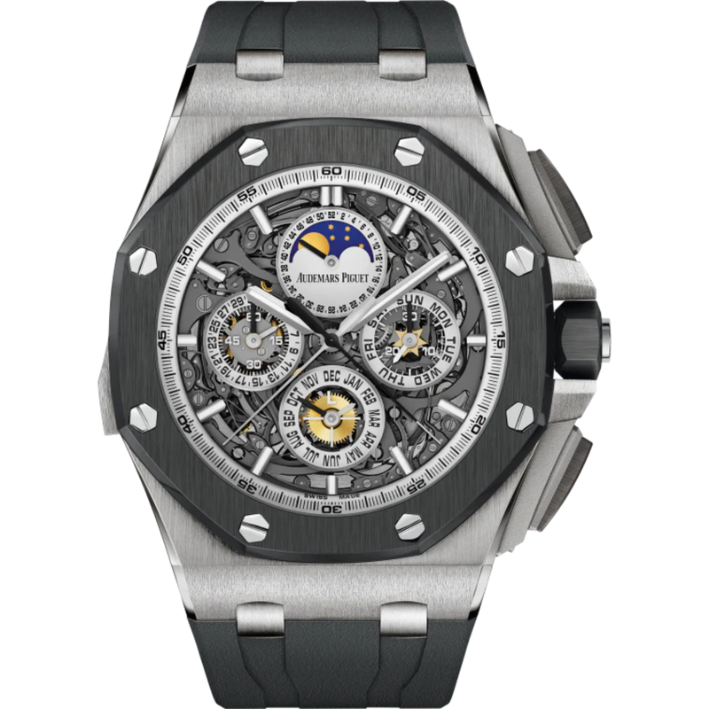 Royal Oak Offshore Grande Complication 44MM Black Rubber Strap Smoked Sapphire Dial Titanium Case Ceramic Bezel - Audemars Piguet