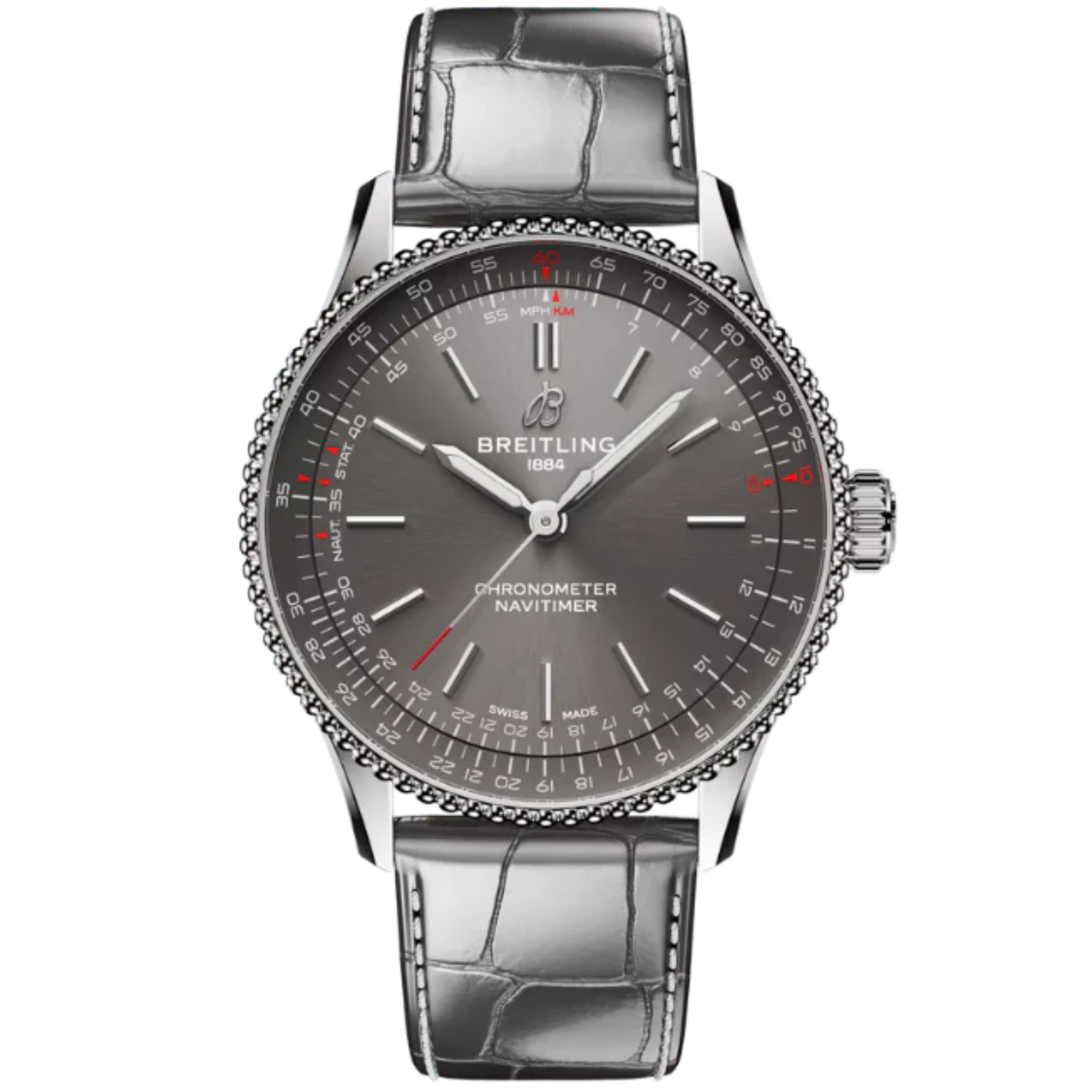 NAVITIMER AUTOMATIC 36 MM STAINLESS STEEL WITH ANTHRACITE BLACK DIAL - Breitling