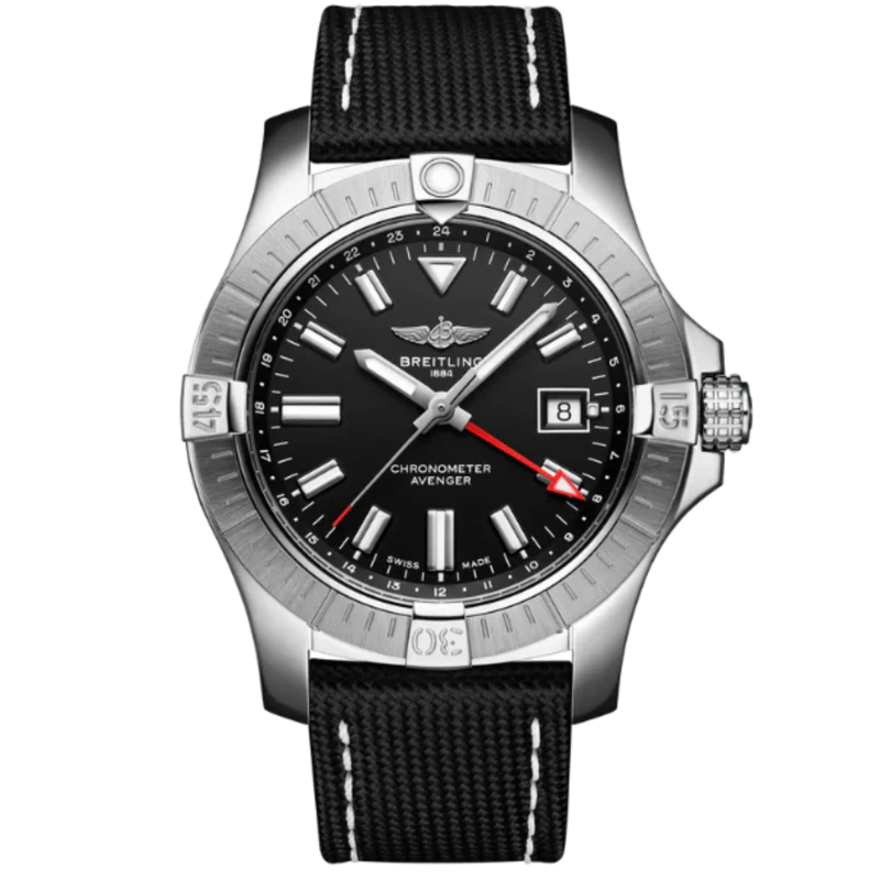 AVENGER AUTOMATIC GMT 43 MM STAINLESS STEEL WITH BLACK DIAL - Breitling