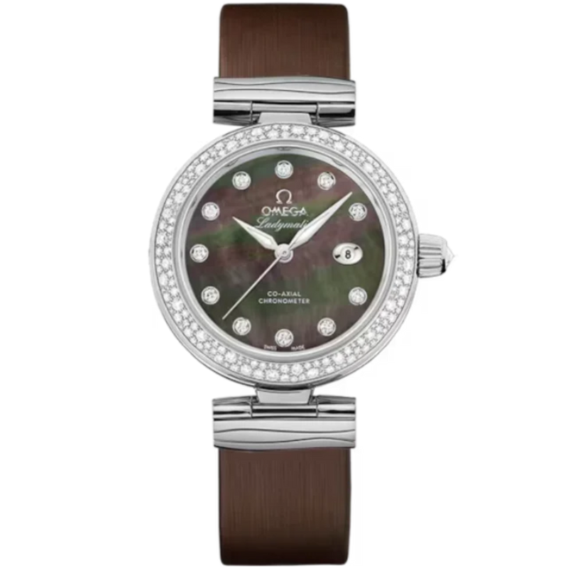 DE VILLE LADYMATIC 34 MM STAINLESS STEEL WITH BLACK MOTHER OF PEARL DIAL - Omega
