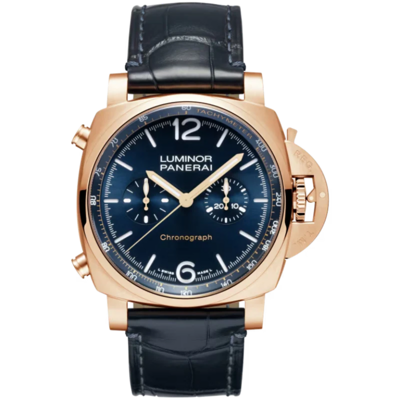 LUMINOR CHRONO BLU NOTTE PAM01111 44 MM GOLDTECH™ WITH BLUE DIAL - Panerai