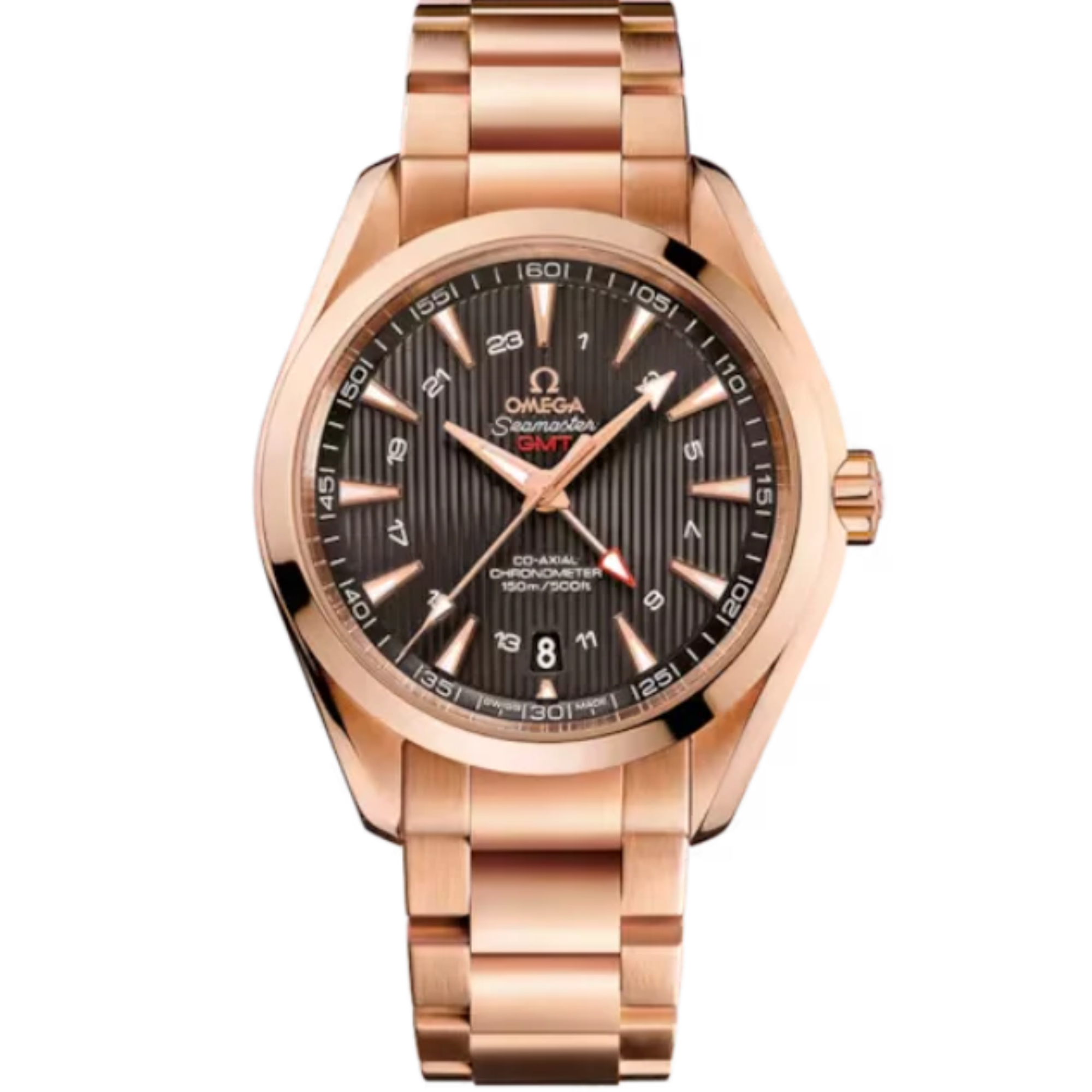 SEAMASTER AQUA TERRA 150M GMT 43 MM RED GOLD WITH GREY DIAL - Omega