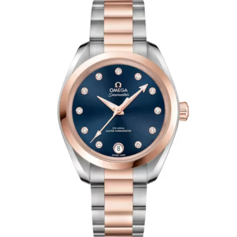 SEAMASTER AQUA TERRA 150M 34 MM STAINLESS STEEL - SEDNA™ GOLD WITH BLUE DIAL - Omega