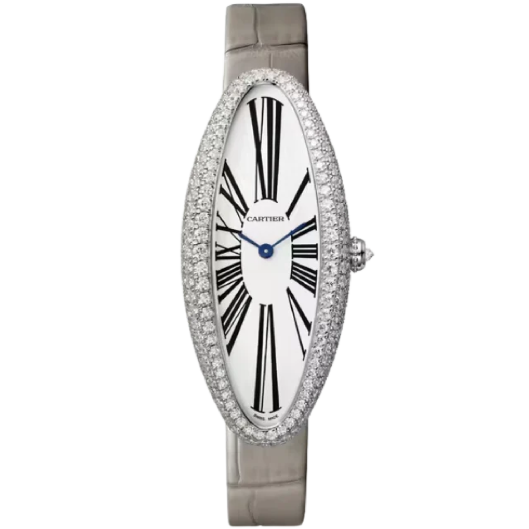 BAIGNOIRE ALLONGEE 47 MM RHODIUM 18K WHITE GOLD WITH SILVER DIAL - Cartier