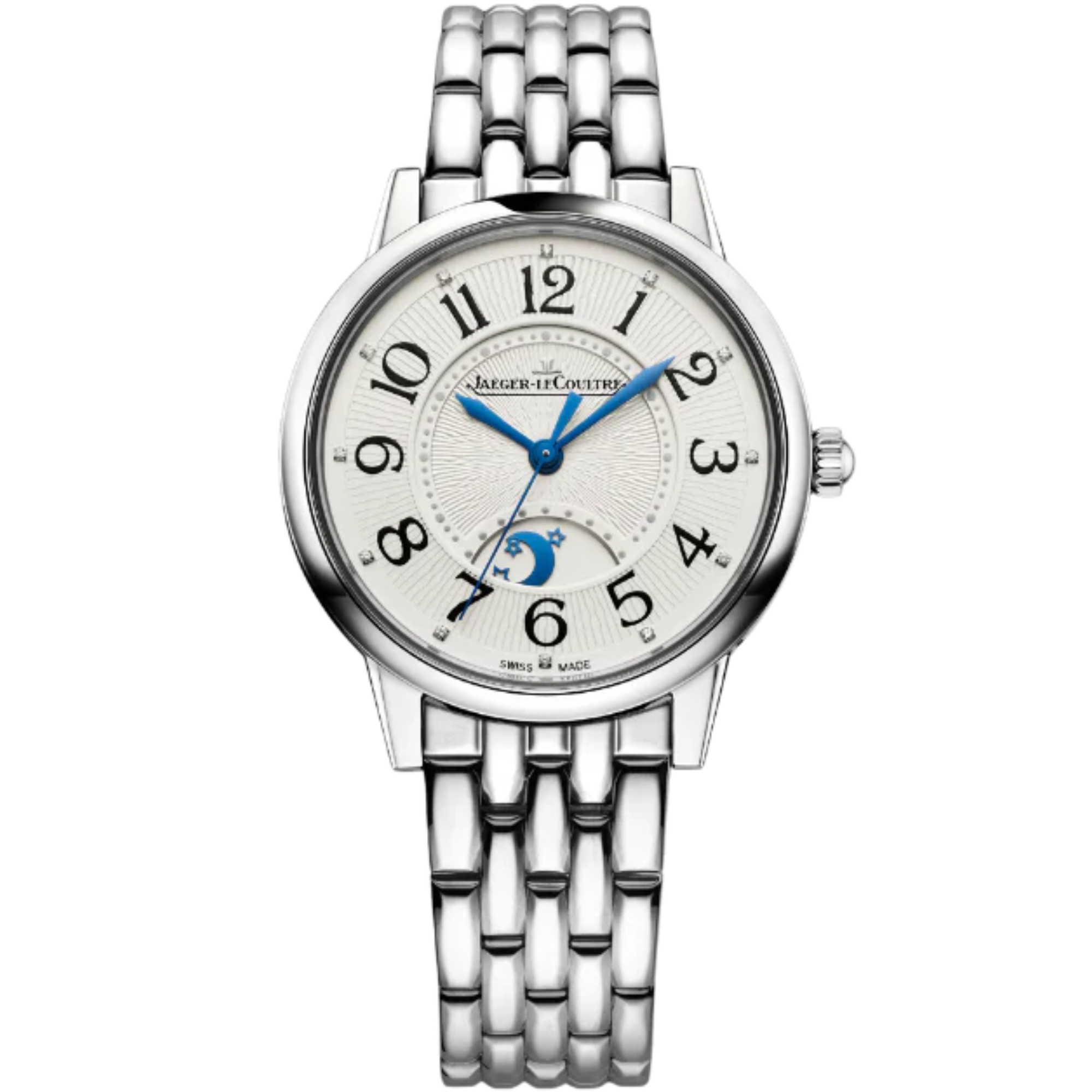 RENDEZ-VOUS CLASSIC NIGHT & DAY 34 MM STAINLESS STEEL WITH SILVER GREY GUILLOCHE DIAL - Jaeger-LeCoultre
