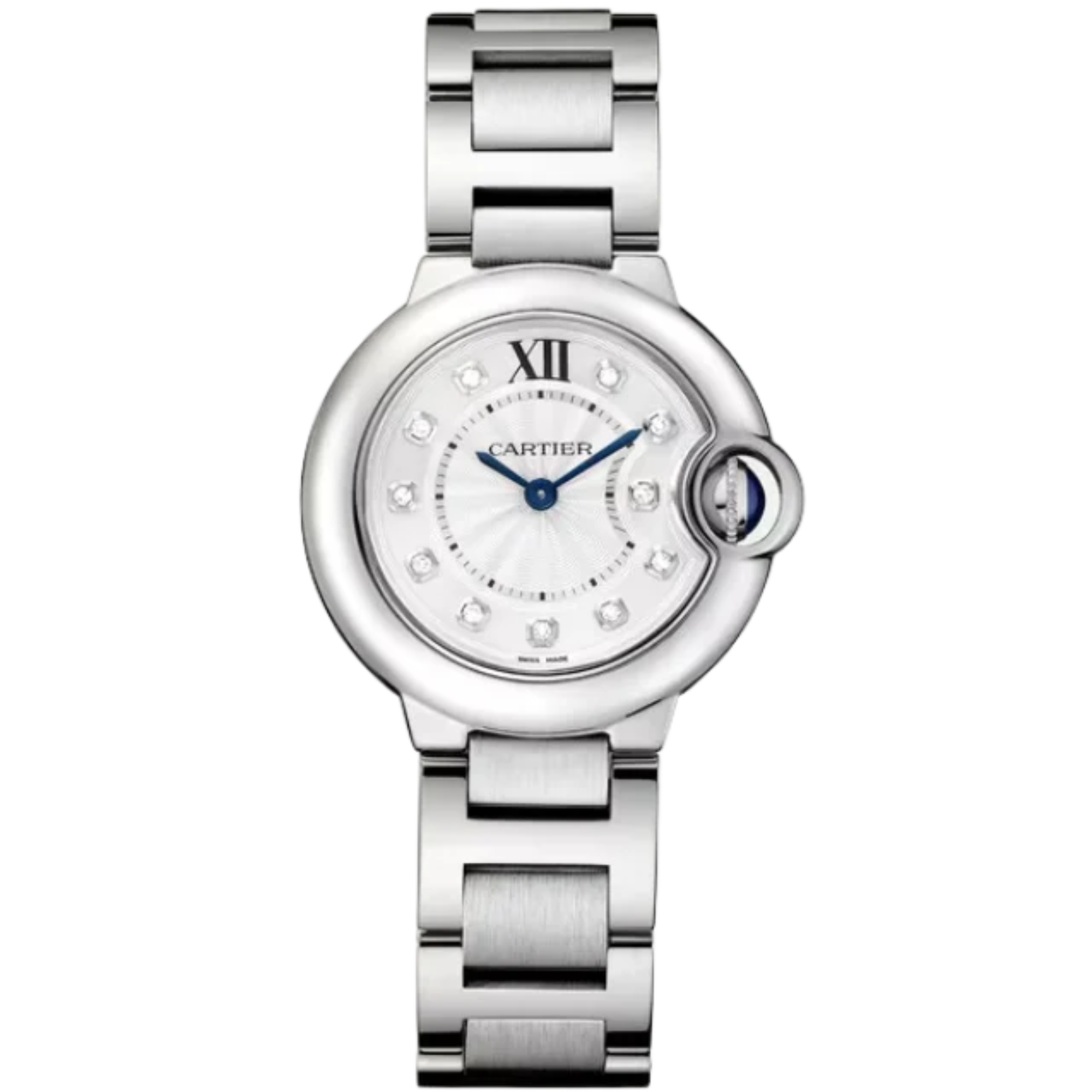 BALLON BLEU DE CARTIER 28 MM STAINLESS STEEL WITH SILVER LACQUERED SUNRAY EFFECT DIAL - Cartier