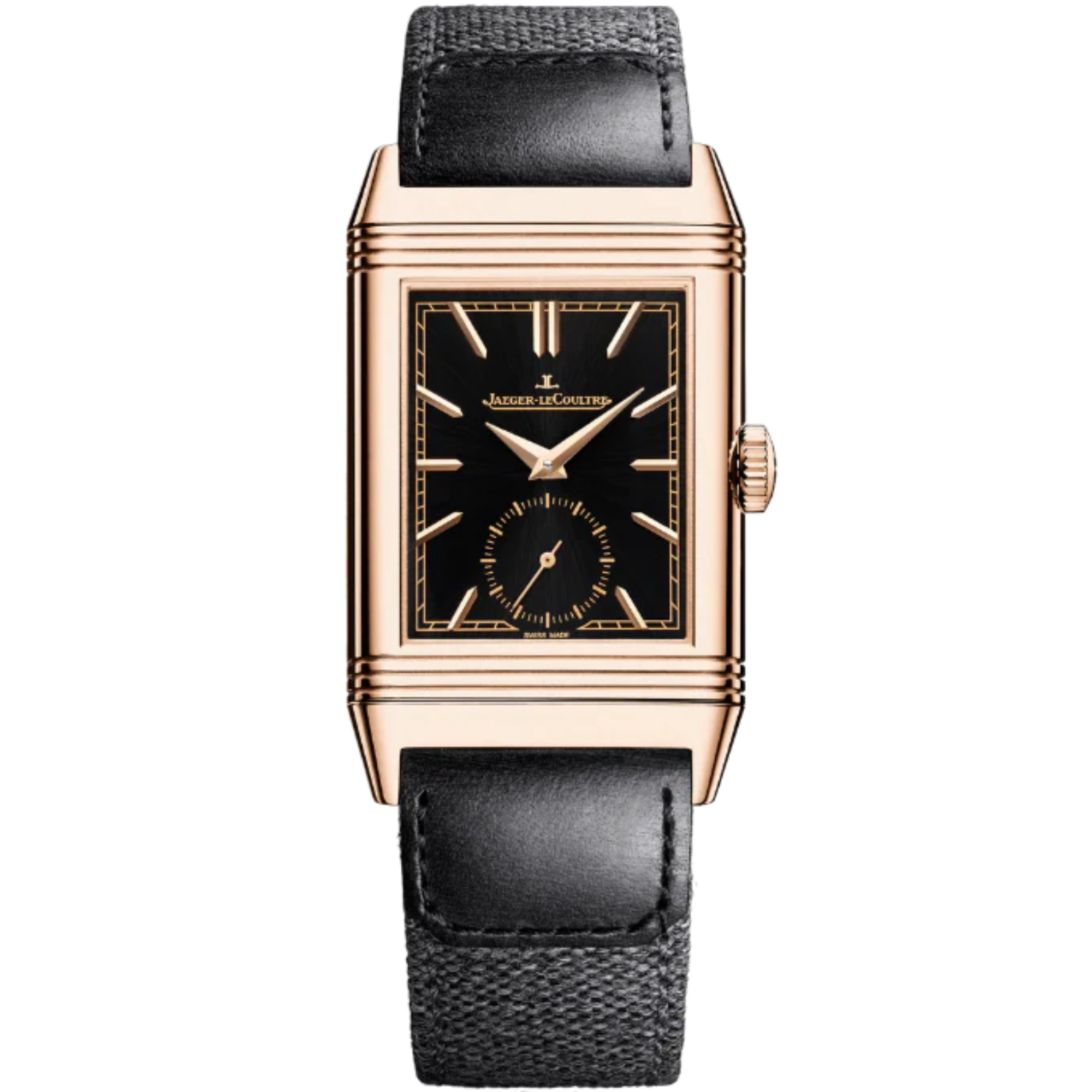 REVERSO TRIBUTE MONOFACE SMALL SECONDS 46 MM 18K ROSE GOLD WITH BLACK SUNRAY BRUSHED DIAL - Jaeger-LeCoultre
