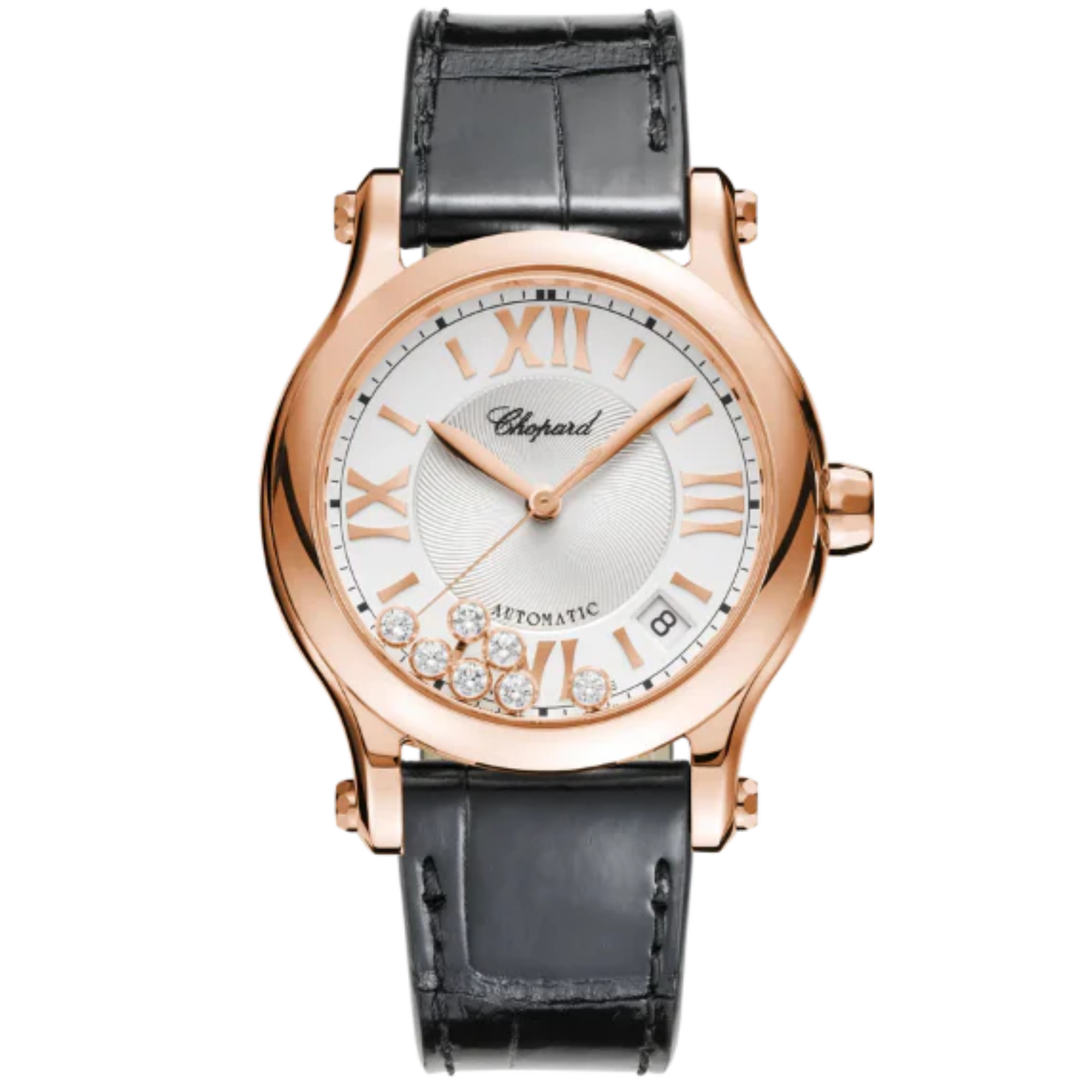 HAPPY SPORT 36 MM ETHICAL ROSE GOLD WITH SILVER DIAL - Chopard