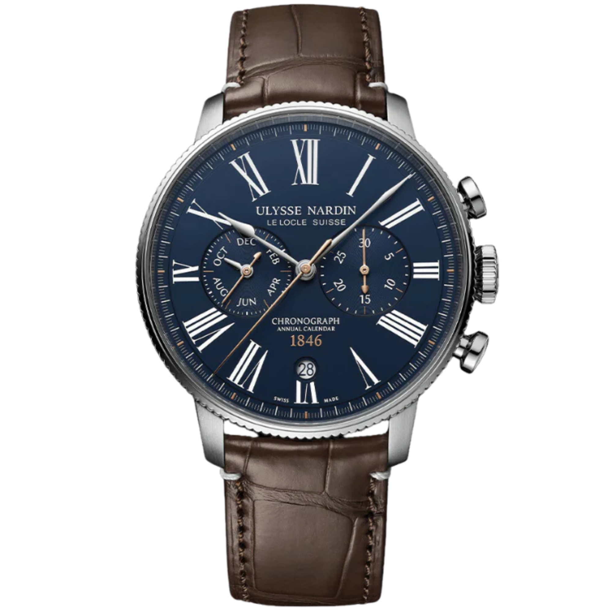 TORPILLEUR ANNUAL CHRONOGRAPH 44 MM STAINLESS STEEL WITH BLUE DIAL - Ulysse Nardin
