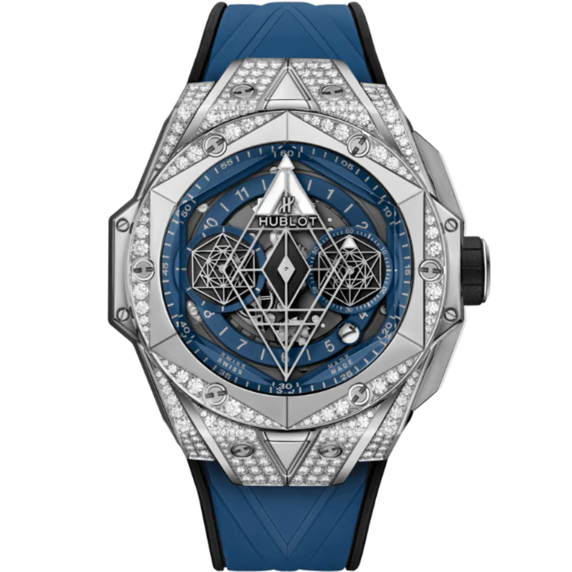 Big Bang 45mm SANG BLEU II TITANIUM BLUE PAVÉ - Hublot
