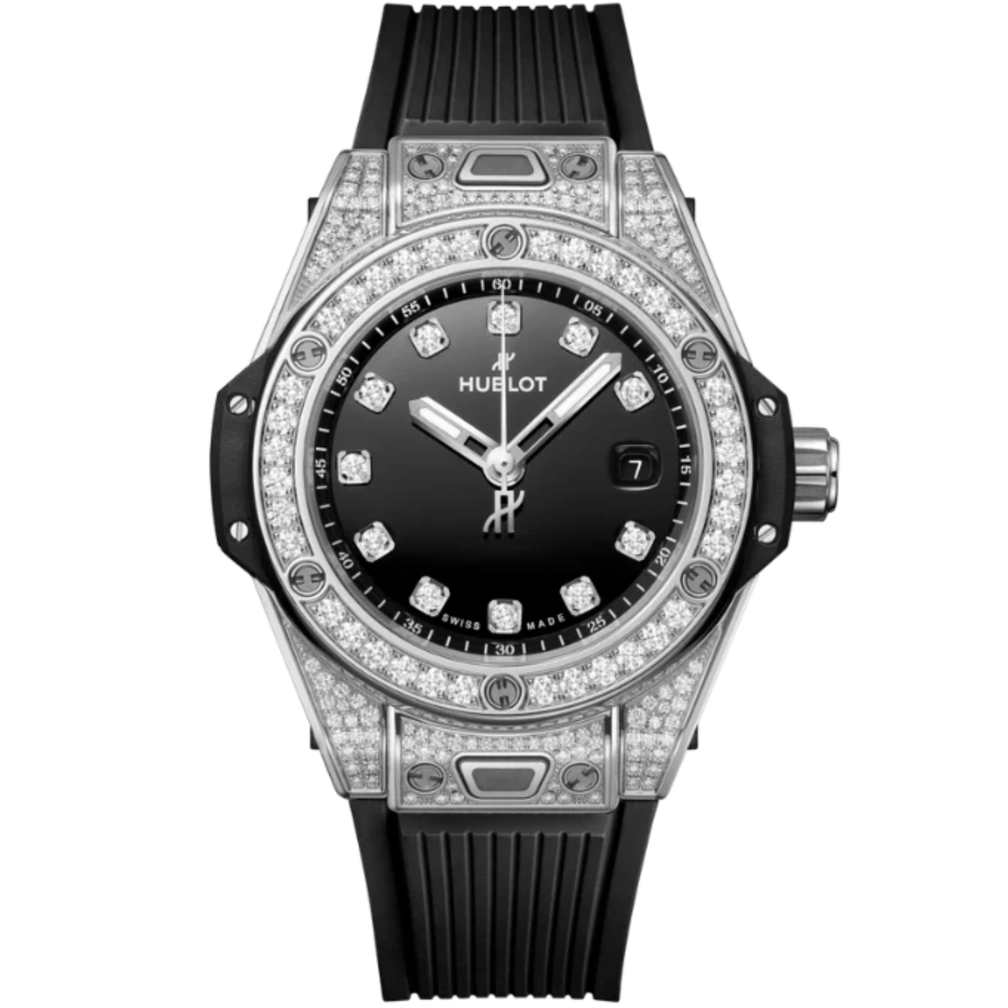 Big Bang 33mm ONE CLICK STEEL PAVÉ Diamond markers - Hublot