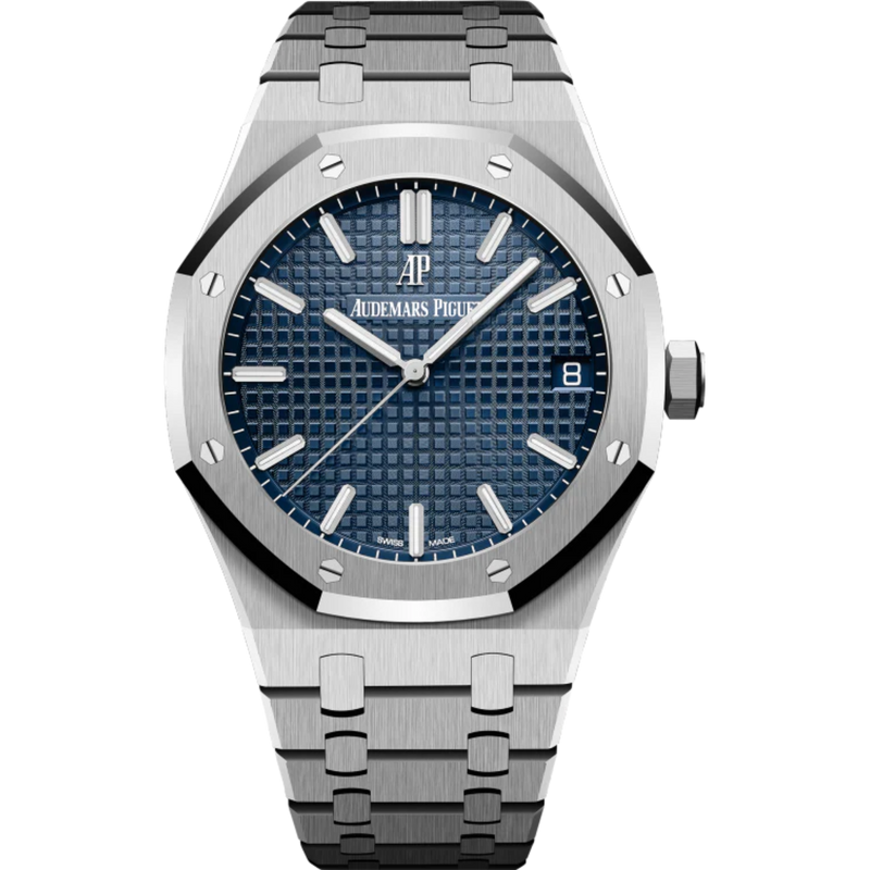 Royal Oak Selfwinding 41MM Stainless Steel Bracelet Blue Dial With Grande Tapisserie Pattern Stainless Steel Case - Audemars Piguet