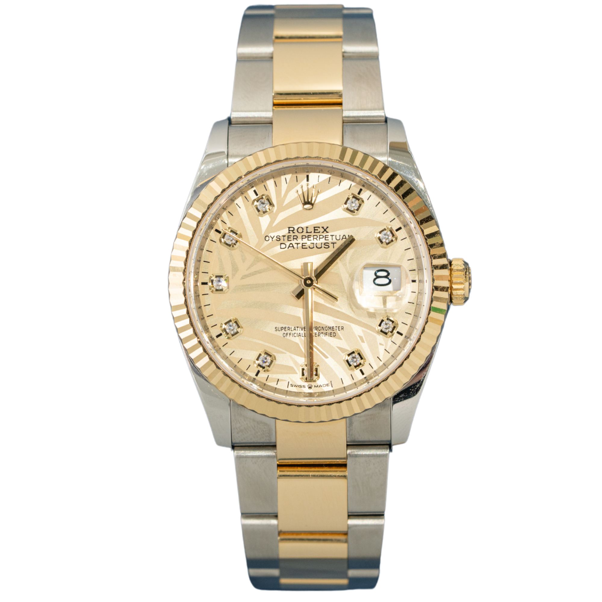 Rolex Datejust Ref. 126233 36mm Two Tone SS/YG on oyster Palm Motif - Rolex