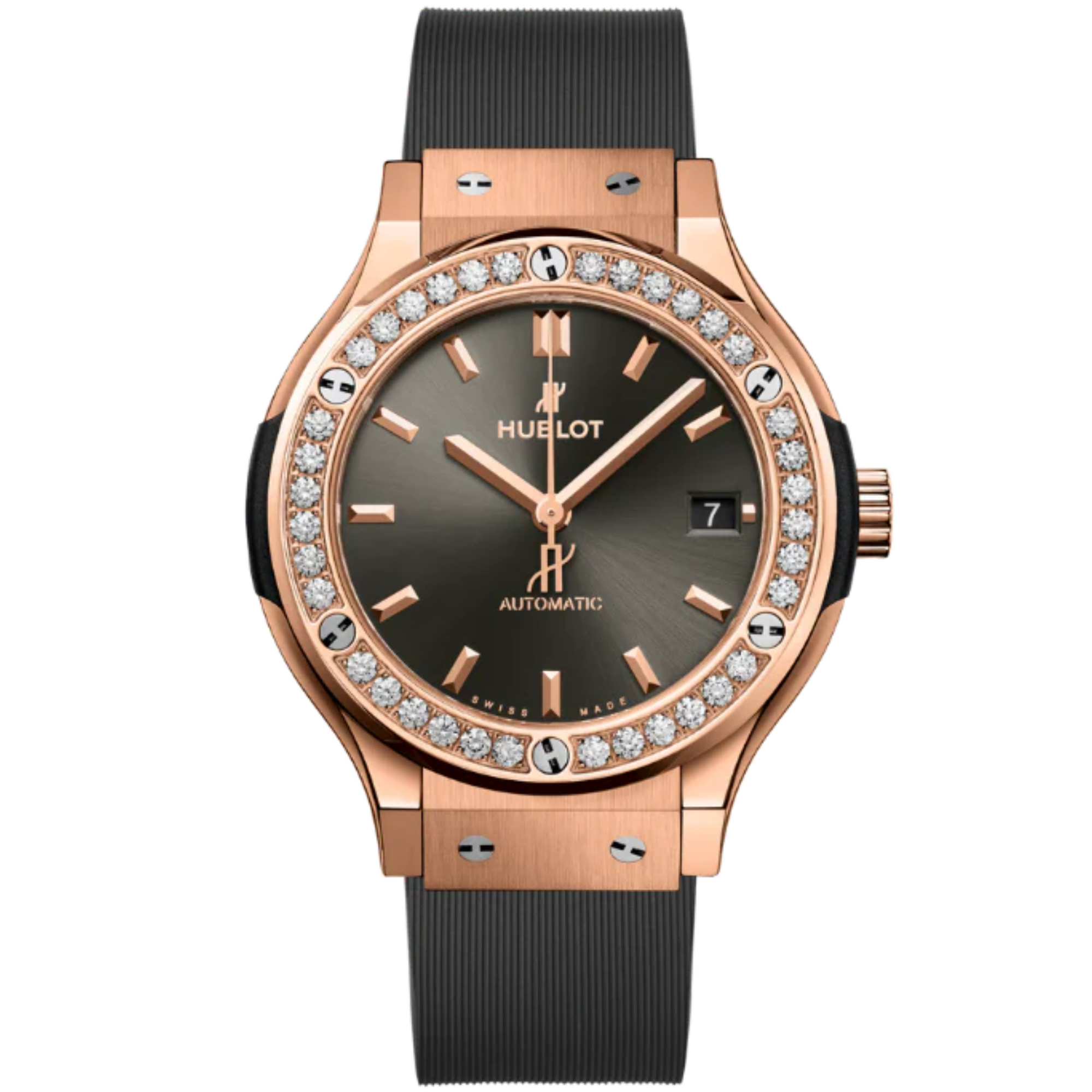 CLASSIC FUSION 3-HANDS 38MM RACING GREY KING GOLD DIAMONDS - Hublot
