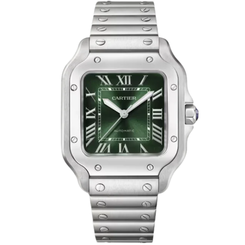 SANTOS 35 MM DE CARTIER GREEN STAINLESS STEEL - Cartier