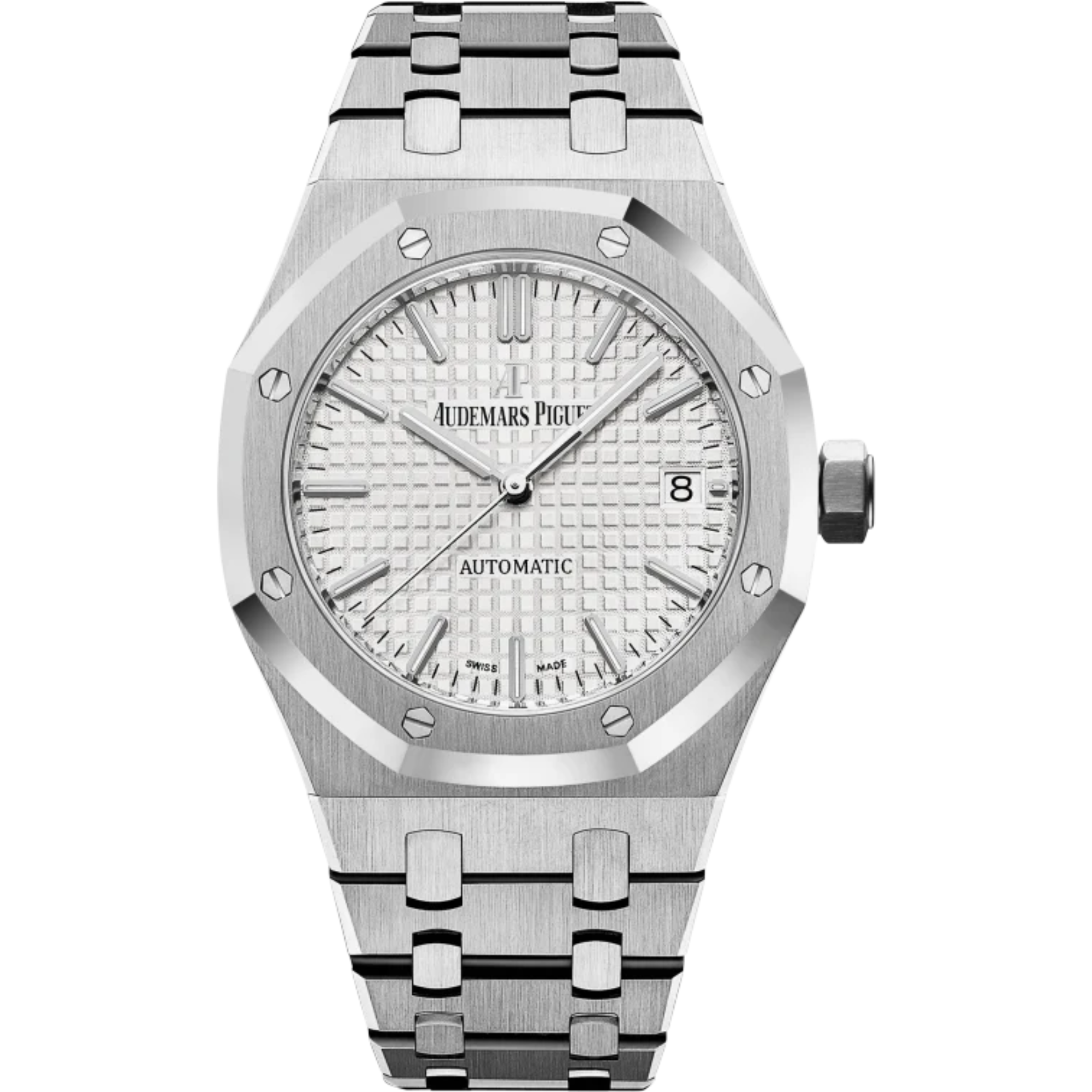 Royal Oak Selfwinding 37MM Stainless Steel Bracelet Silver Dial With Grande Tapiserrie Pattern Stainless Steel Case - Audemars Piguet