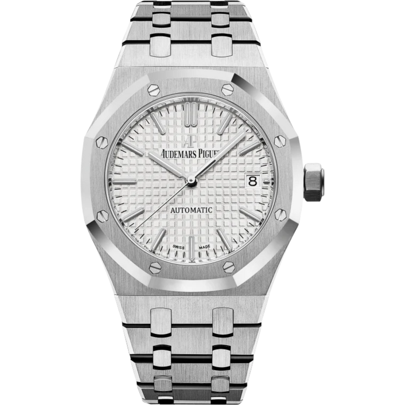 Royal Oak Selfwinding 37MM Stainless Steel Bracelet Silver Dial With Grande Tapiserrie Pattern Stainless Steel Case - Audemars Piguet