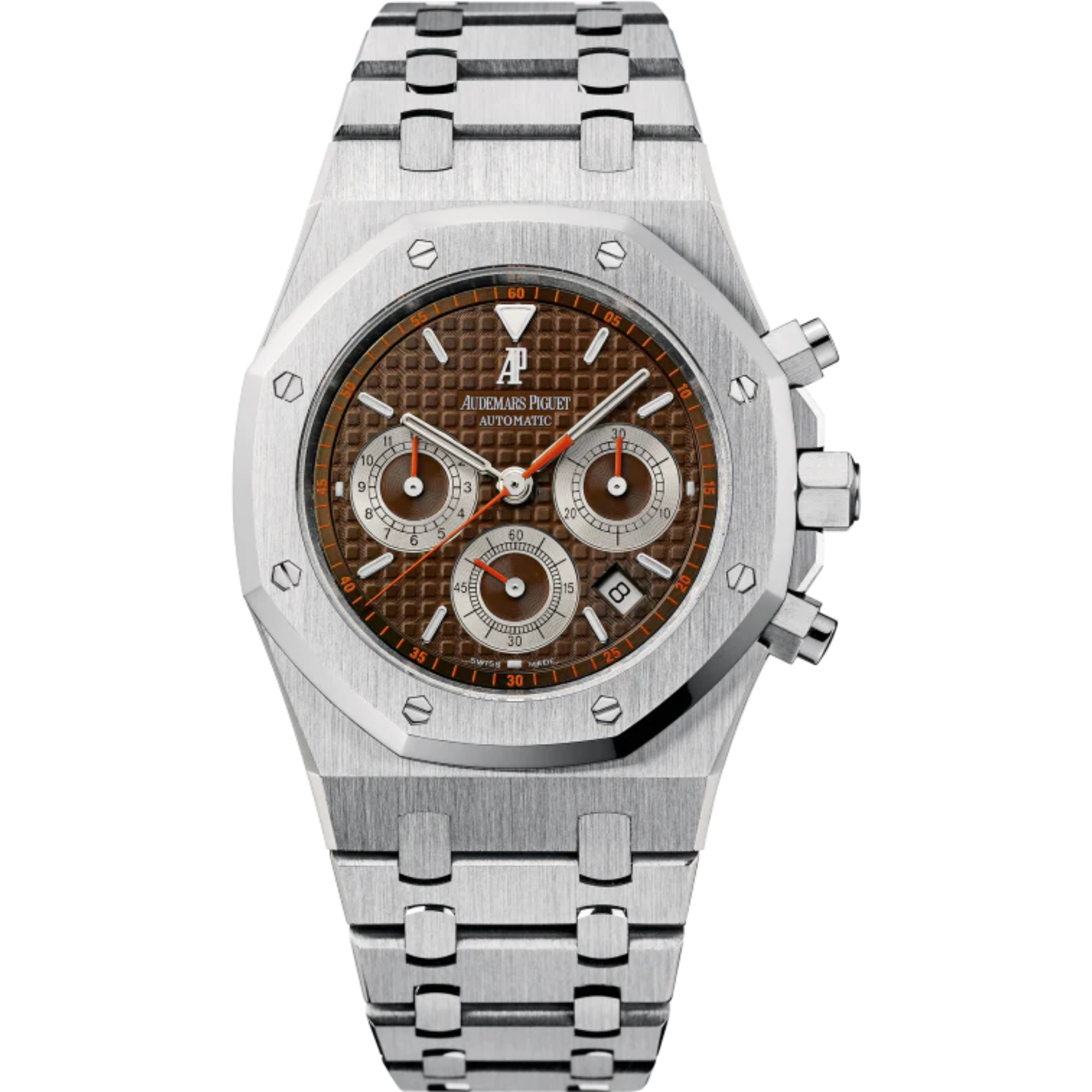 Royal Oak Chronograph 39MM Stainless Steel Bracelet Brown Dial With Grande Tapisserie Pattern Stainless Steel Case - Audemars Piguet