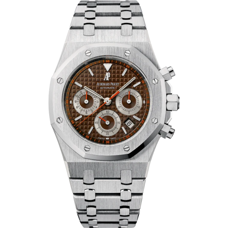 Royal Oak Chronograph 39MM Stainless Steel Bracelet Brown Dial With Grande Tapisserie Pattern Stainless Steel Case - Audemars Piguet